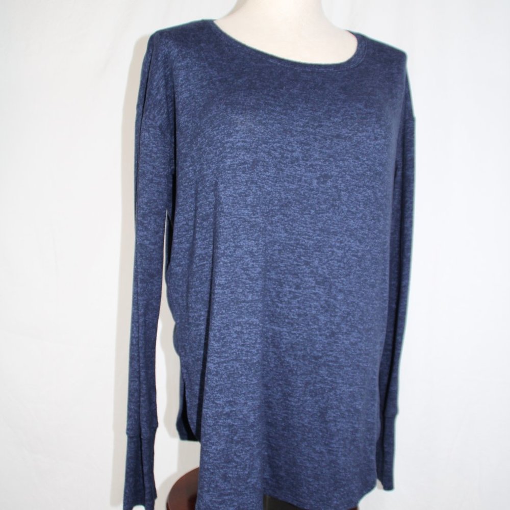 Athleta Shirt Women's Size S Heather Blue Long Sleeve Thumbhole Activewear